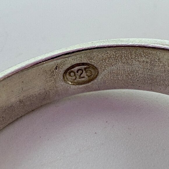 VTG Solid Sterling Silver 925 Pink & White Cubic Zirconia Statement Ring Size 6 - Picture 6 of 8